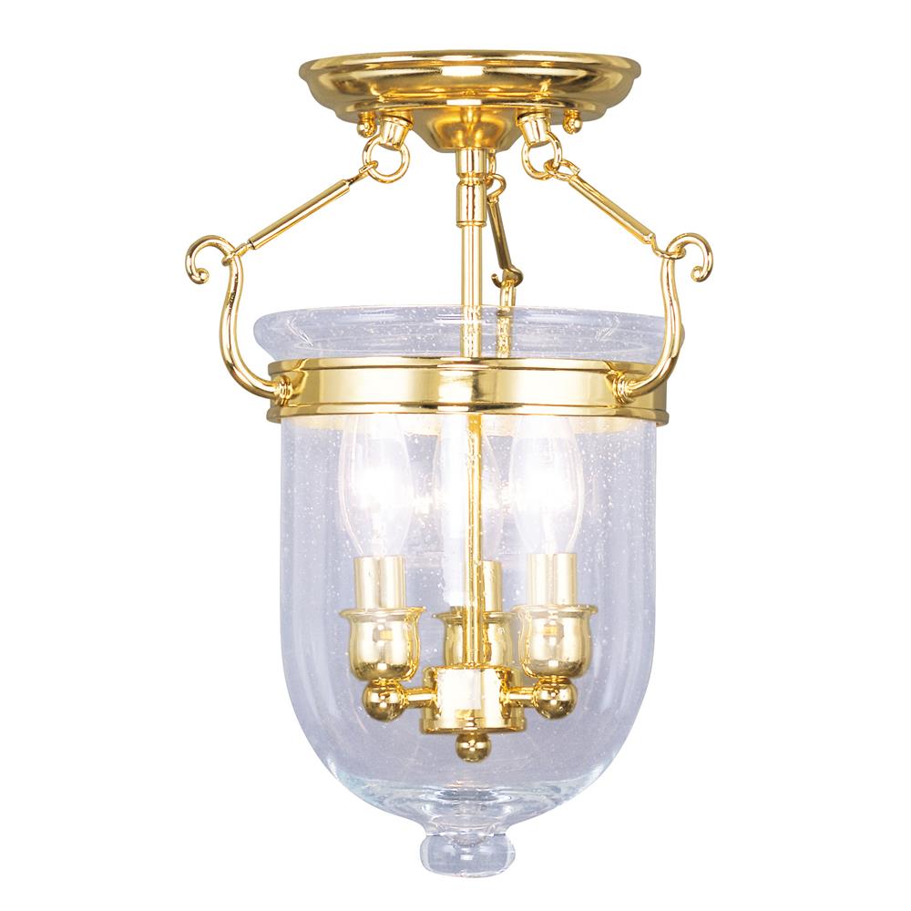 Livex Lighting 5081-02 Jefferson Ceiling Mount in Polished Brass 